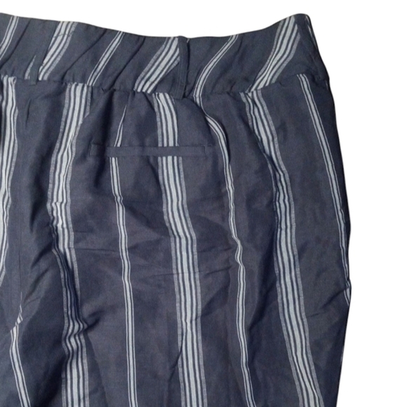 Lane Bryant Striped Navy & White The Laney Capris Linen Blend Size 26 - Picture 7 of 9